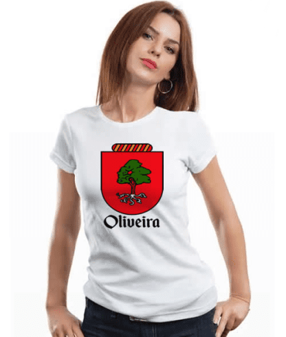 camiseta brasão oliveira feminina