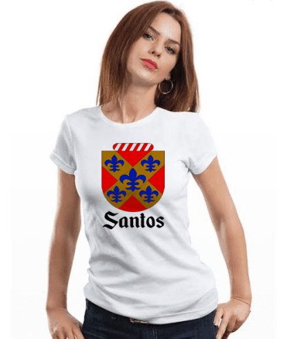 camiseta brasão santos feminina